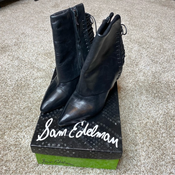 Sam Edelman Martina Corset Booties Black 7 - Picture 12 of 13